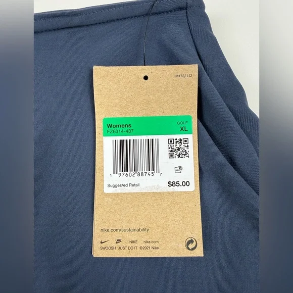 Nike Dri Fit Skort Gray/Blue XL 15” Tenniscore Pickleball Golf Court Sporty - Picture 3 of 7